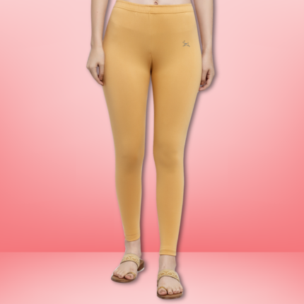 Trend Level Women Solid Premium Cotton Ankle Length Leggings | Mid-Waist | Fashionwear-Skin 77